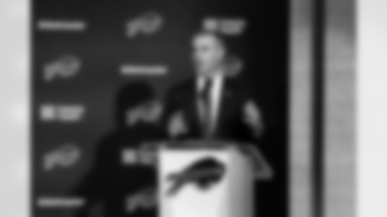 Joe Brady's Head Coach Introduction, January 29, 2026 at Buffalo Bills Training Center.