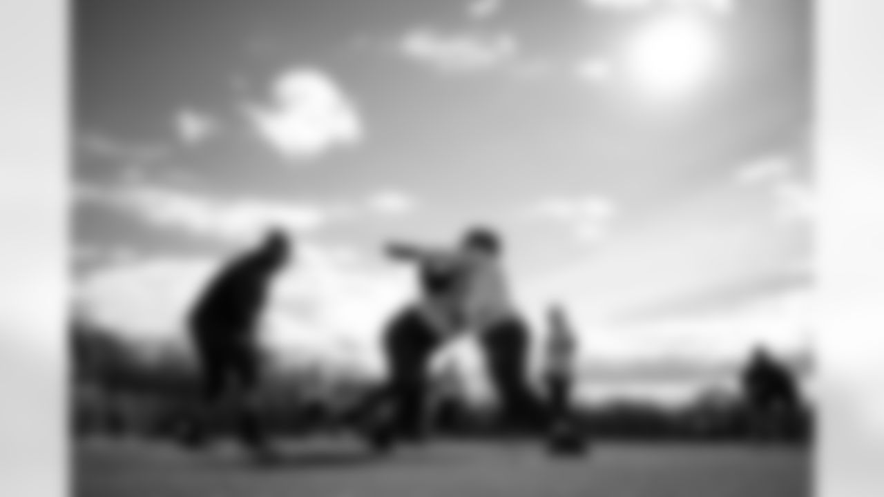 Zion Logue (93), Phidarian Mathis (72), Ryan Nielsen. Buffalo Bills Week 10 Practice, November 06, 2025 at Buffalo Bills Training Center.