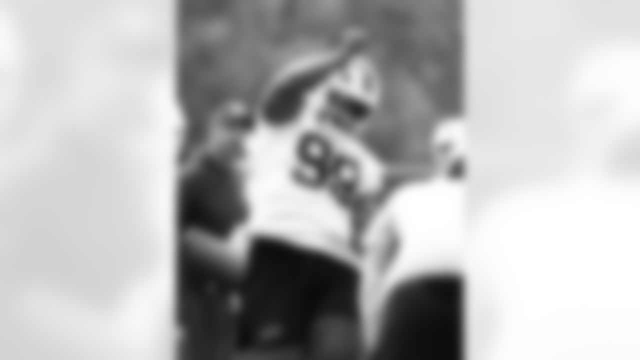 Larry Ogunjobi (99). Buffalo Bills OTA workouts, June 03, 2025 at the Buffalo Bills Training Center.