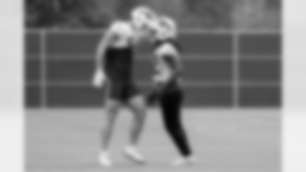 Kristian Wilkerson (82), Zach Davidson (84). Buffalo Bills Training Camp, August 19, 2025 at Buffalo Bills Training Facility.
