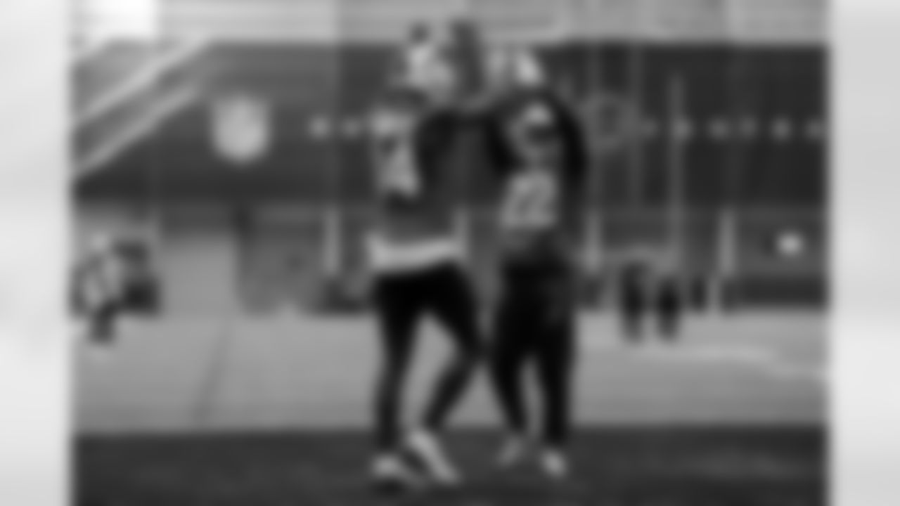 Ray Davis (22), Tyrell Shavers (14). Buffalo Bills Week 17 Practice, December 26, 2025 at Buffalo Bills Training Center.