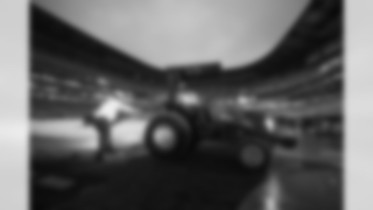 Crews lay the first sod at New Highmark Stadium, October 07, 2025.