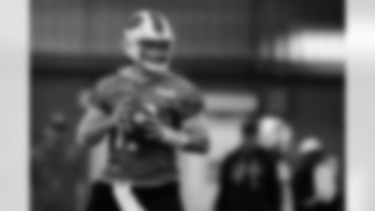 Josh Allen (17). Buffalo Bills Week 17 Practice, December 26, 2025 at Buffalo Bills Training Center.