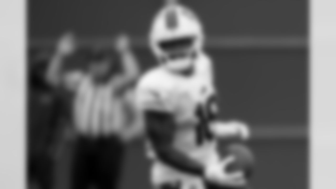 Elijah Moore (18). Buffalo Bills Training Camp, August 20, 2025 at Buffalo Bills Training Facility.
