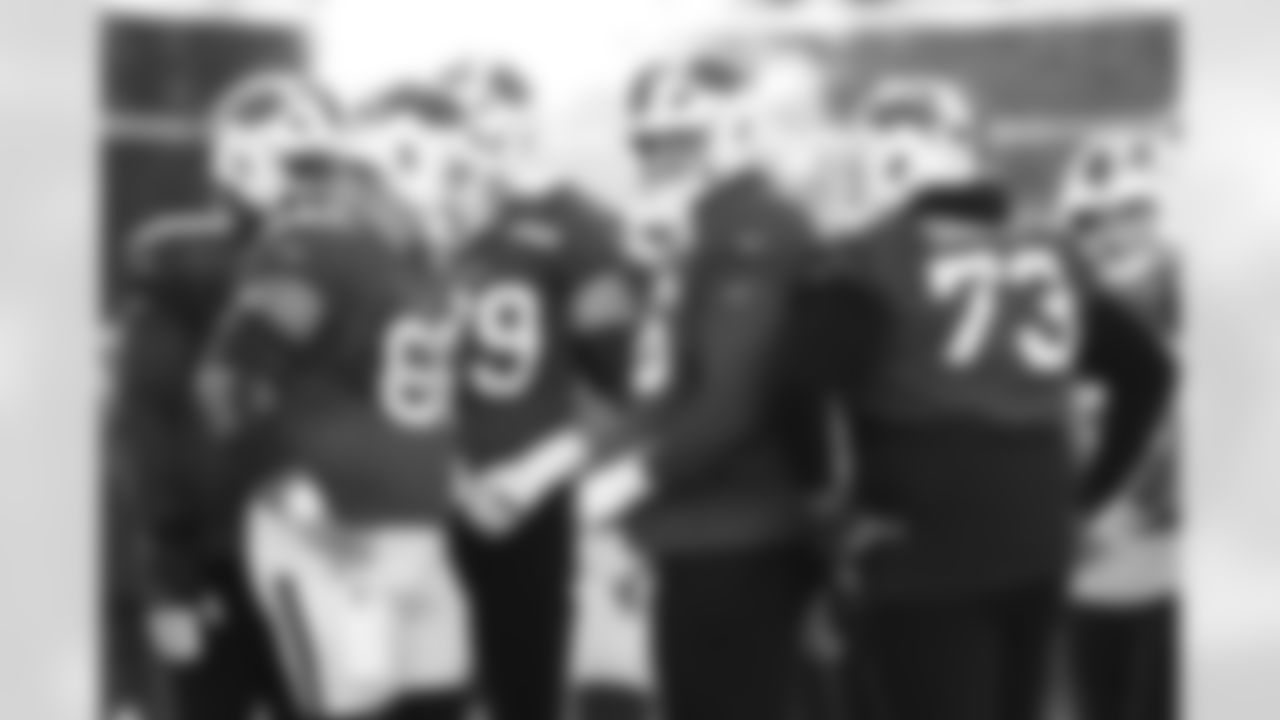 Connor McGovern (66), David Edwards (76). Buffalo Bills Week 9 Practice, October 29, 2025 at the Buffalo Bills Training Center.