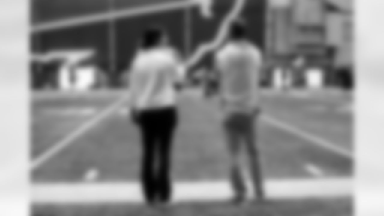 Brandon Beane, Andie Gosper. Buffalo Bills Week 15 Practice, December 11, 2025 at Buffalo Bills Training Center.