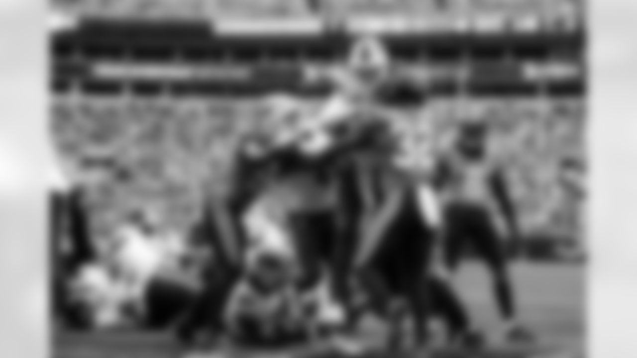 Josh Allen (17), Reggie Gilliam (41). Carolina Panthers vs Buffalo Bills, Regular Season, October 26, 2025 at Bank of America Stadium.