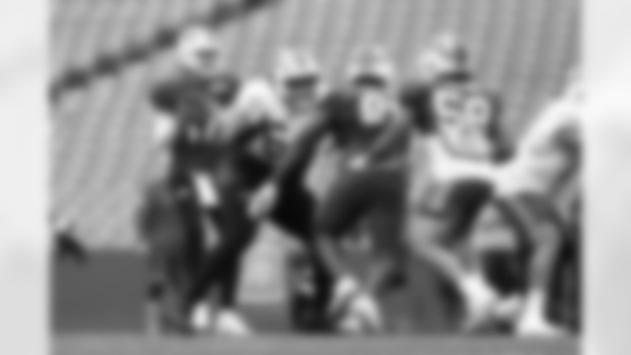 O'Cyrus Torrence (64). Buffalo Bills Training Camp, August 21, 2025 at Buffalo Bills Training Facility.