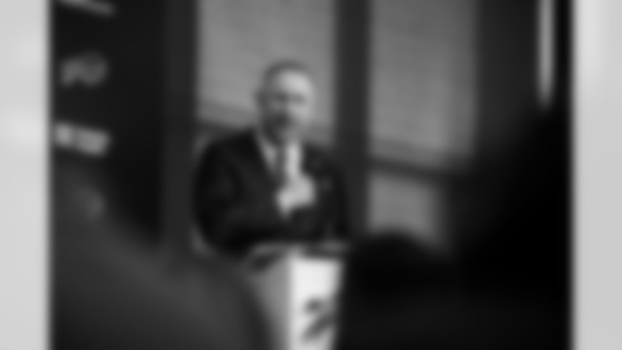 Joe Brady's Head Coach Introduction, January 29, 2026 at Buffalo Bills Training Center.