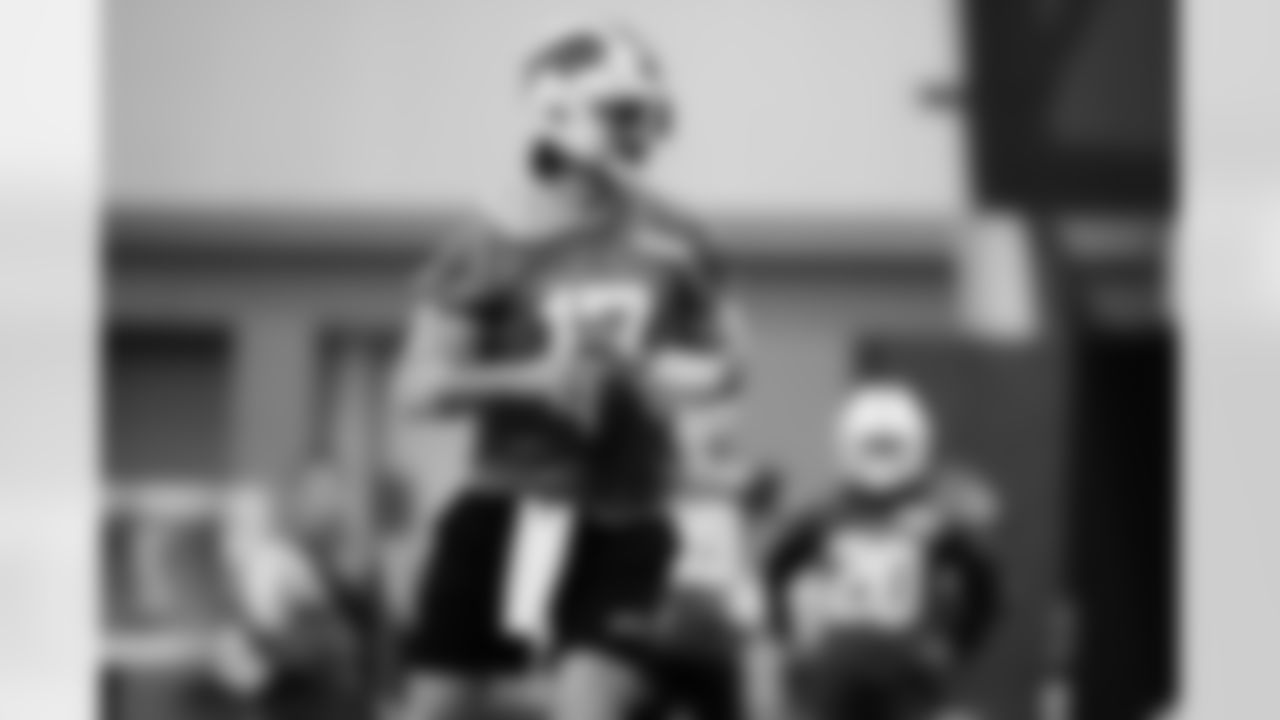 Josh Allen (17). Buffalo Bills Week 17 Practice, December 26, 2025 at Buffalo Bills Training Center.