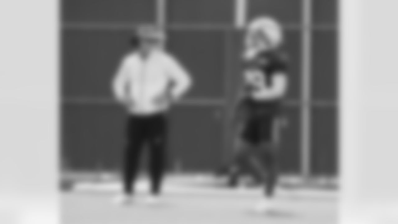 Sean McDermott, Brandon Codrington (29). Buffalo Bills practice, August 28, 2024 at One Bills Drive.