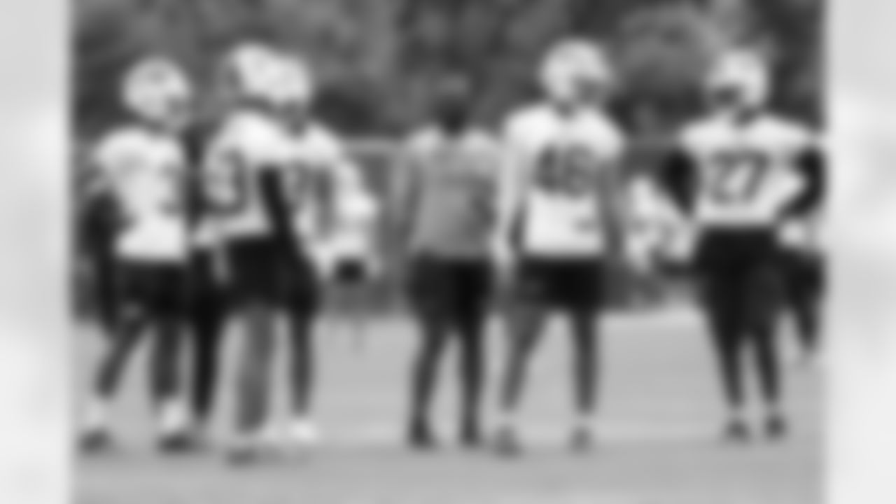 Maxwell Hairston (31), Dane Jackson (23), Jahmile Addae, Ja'Marcus Ingram (46), Tre'Davious White (27). Buffalo Bills OTA workouts, June 03, 2025 at the Buffalo Bills Training Center.
