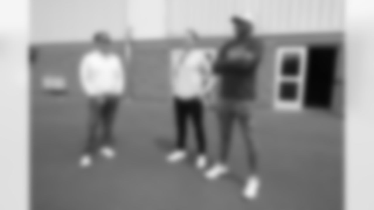 Chris Marrow, Curtis Rukavina, Vince Carter. Buffalo Bills OTA workouts, May 27, 2025 at the Buffalo Bills Training Center.