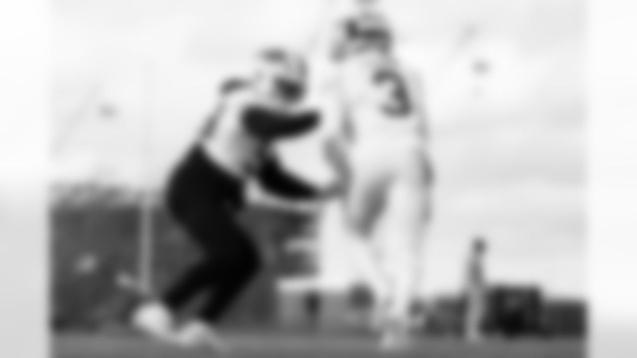 Matt Milano (58),Damar Hamlin (3). Buffalo Bills Week 13 Wednesday Practice, November 27, 2024 at One Bills Drive.
