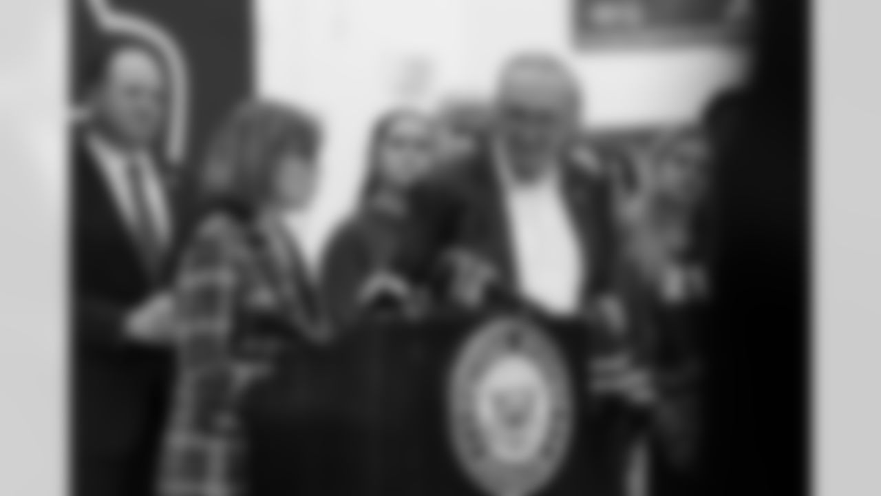 Damar Hamlin and U.S. Senate Majority Leader Chuck Schumer announce the HEARTS Act, December 09, 2024 at Cheektowaga Central High School.
