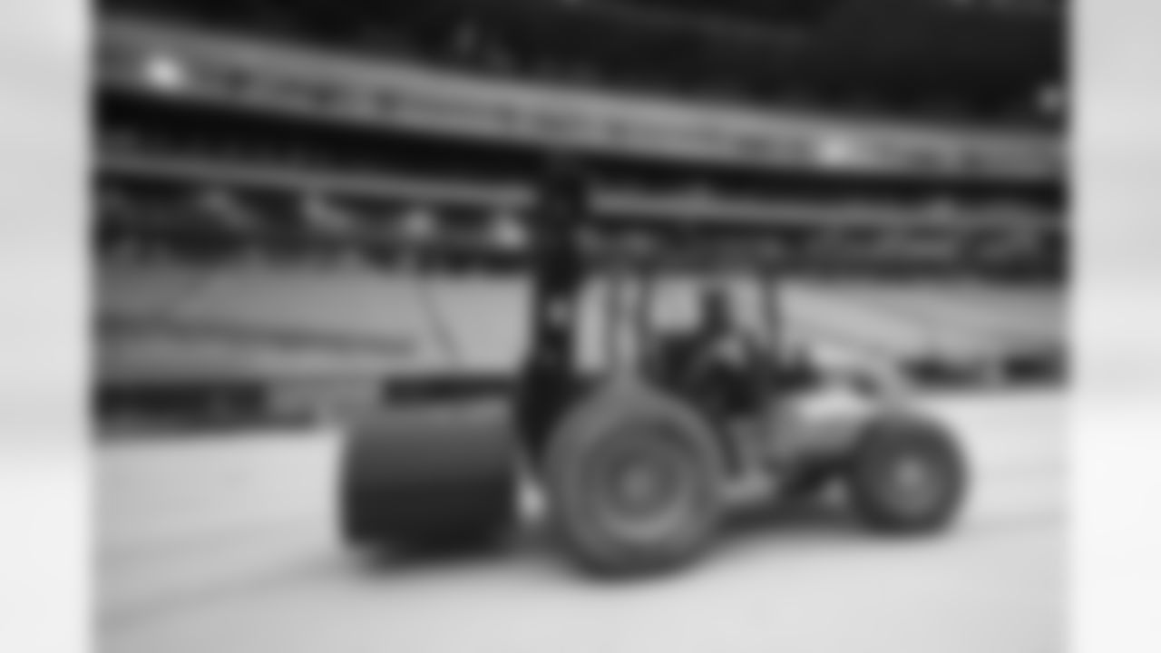 Crews lay the first sod at New Highmark Stadium, October 07, 2025.