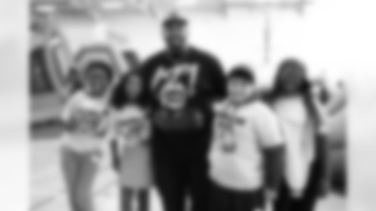 Dion Dawkins visits Harvey Austin School, December 16, 2025.