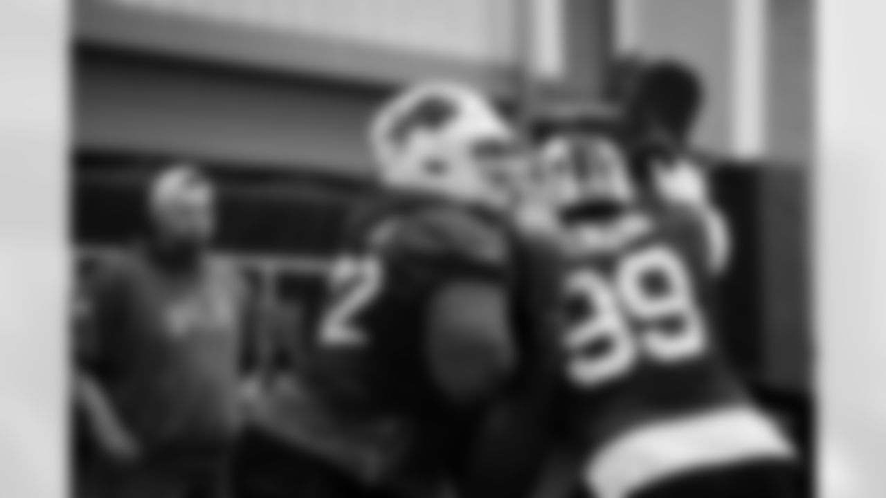 Larry Ogunjobi, Phidarian Mathis. Buffalo Bills Week 15 Practice, December 11, 2025 at Buffalo Bills Training Center.