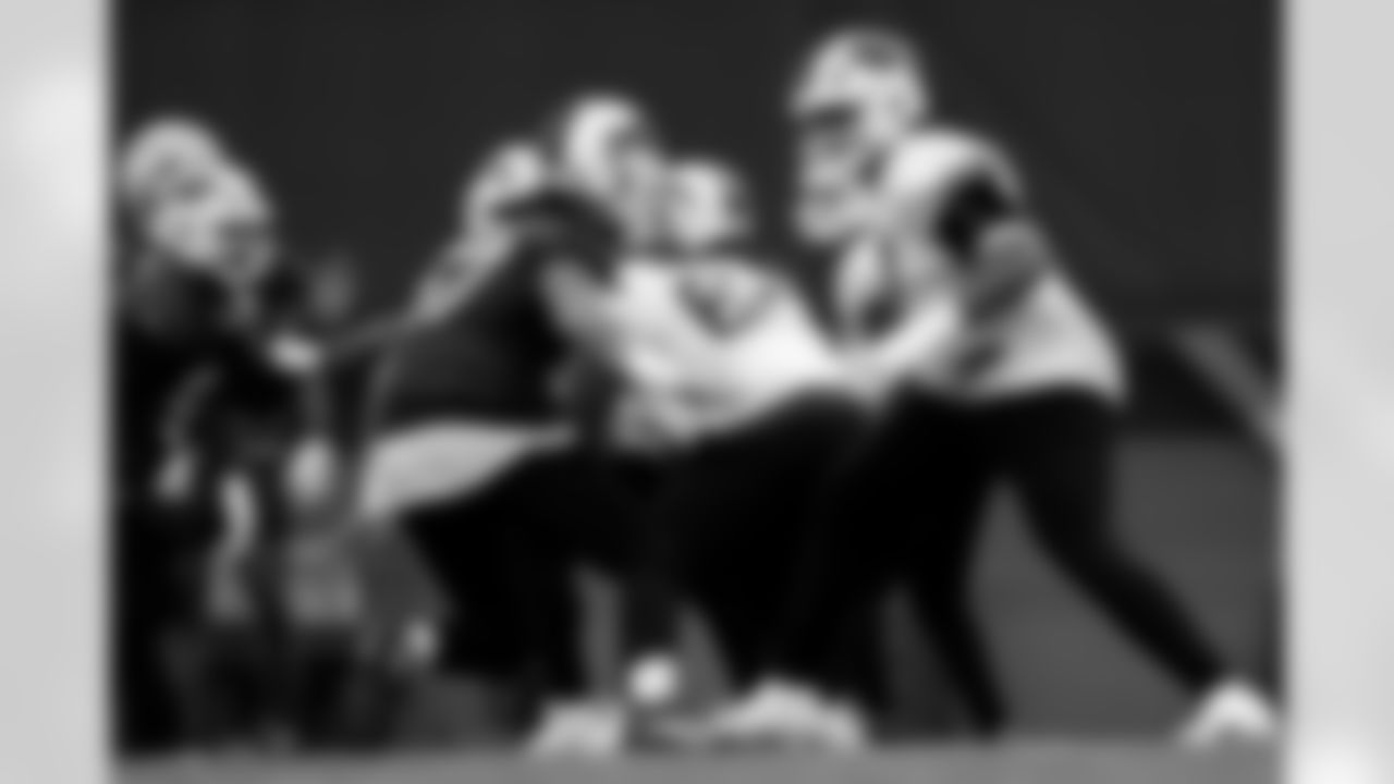 A.J. Epenesa (57), Travis Clayton (67). Buffalo Bills Week 13 Practice, November 28, 2025 at Buffalo Bills Training Center.