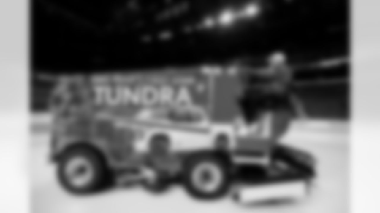 Sean McDermott drives the Zamboni, March 04, 2025 at KeyBank Center.