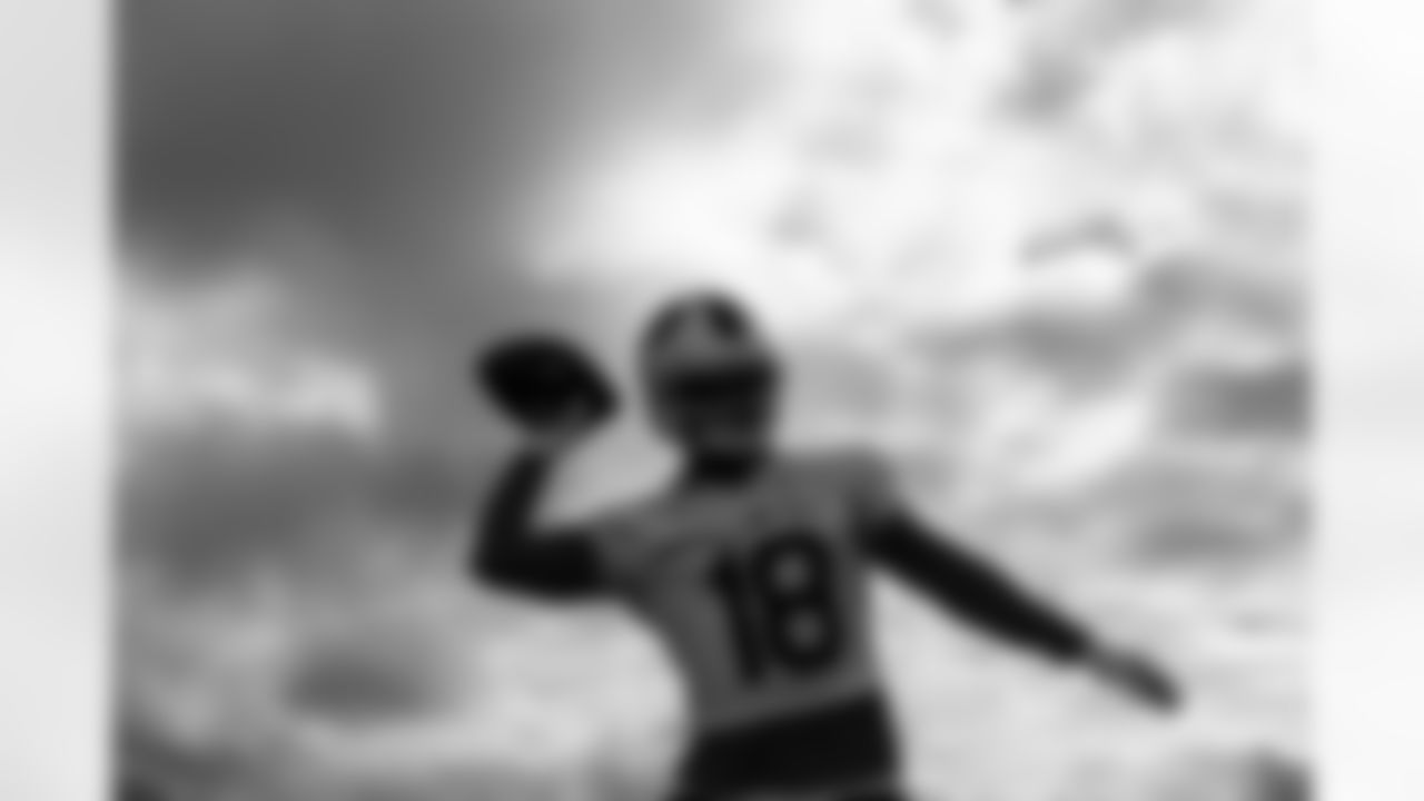 Elijah Moore (18). Buffalo Bills Week 8 Practice, October 24, 2025 at Buffalo Bills Training Center.