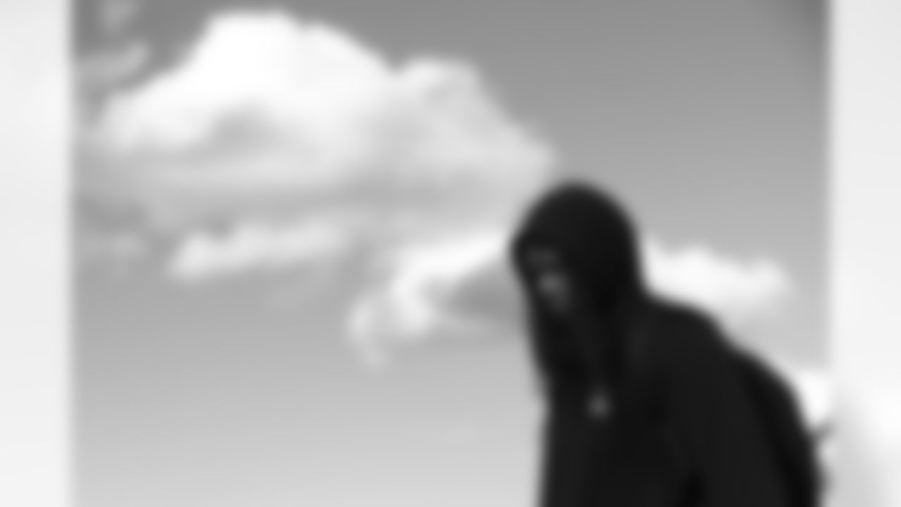 T.J. Sanders (98). Buffalo Bills arrive in Jacksonville, January 10, 2026.