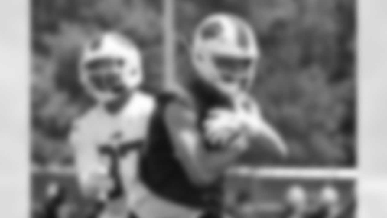 Jordan Hancock (37), Jackson Hawes (85). Buffalo Bills Mandatory Minicamp, June 11, 2025 at the Buffalo Bills Training Center.