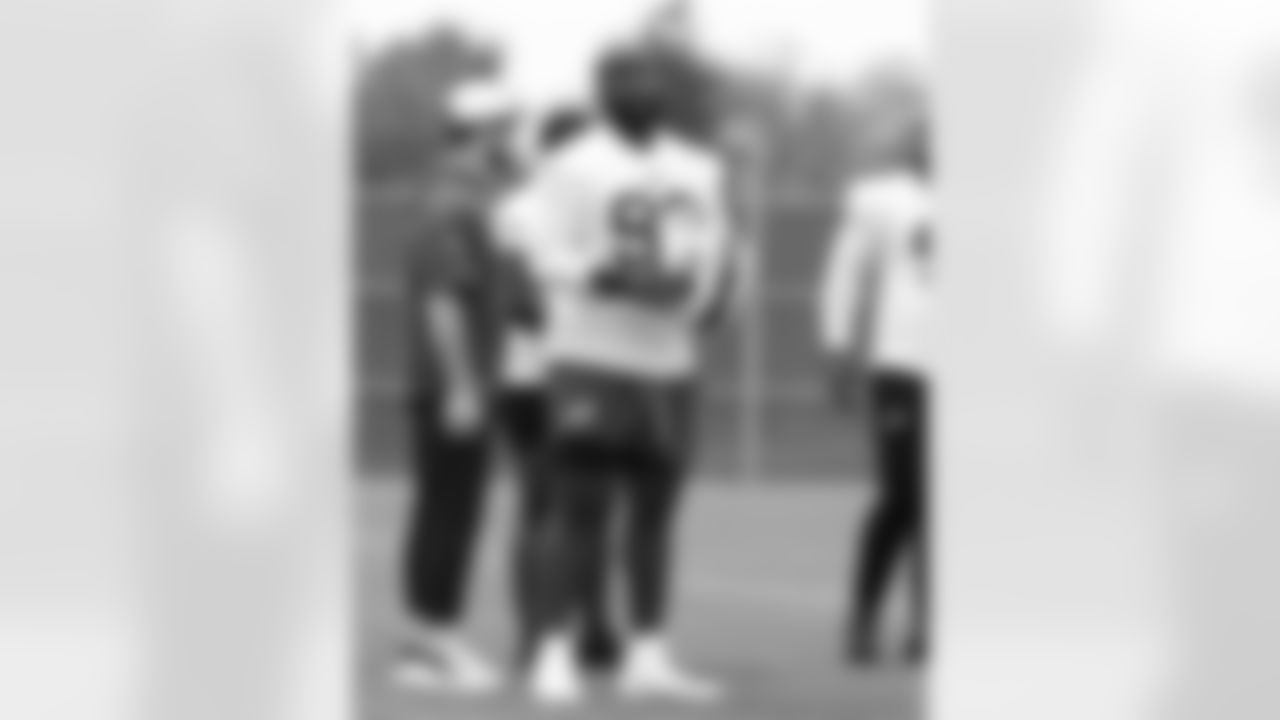 Will Greenberg, Zion Logue (93). Buffalo Bills OTA workouts, May 27, 2025 at the Buffalo Bills Training Center.