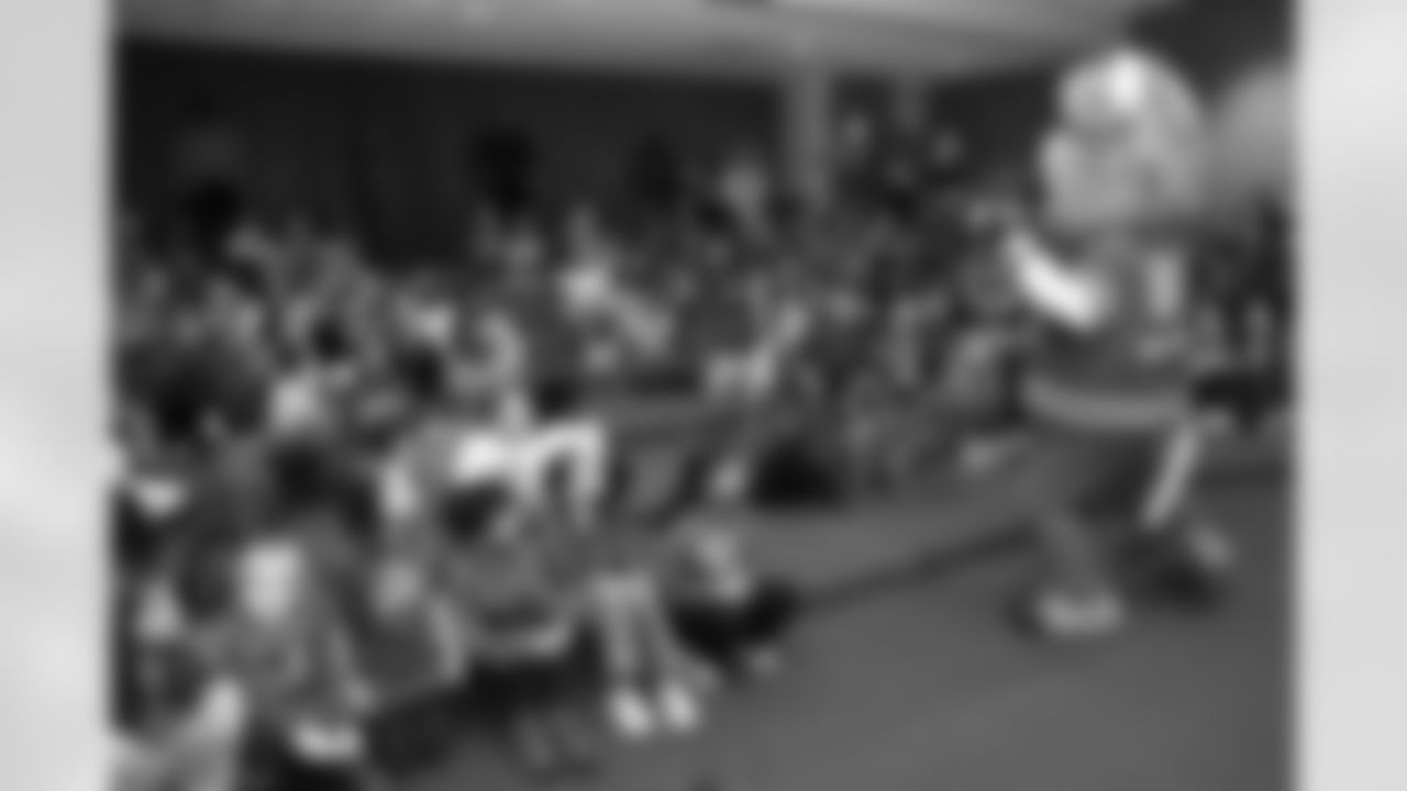 Billy Buffalo, DJ Milk, DJ Yes and Highmark host a Buffalo Bills pep rally for Heritage Heights Elementary students, November 14, 2025.