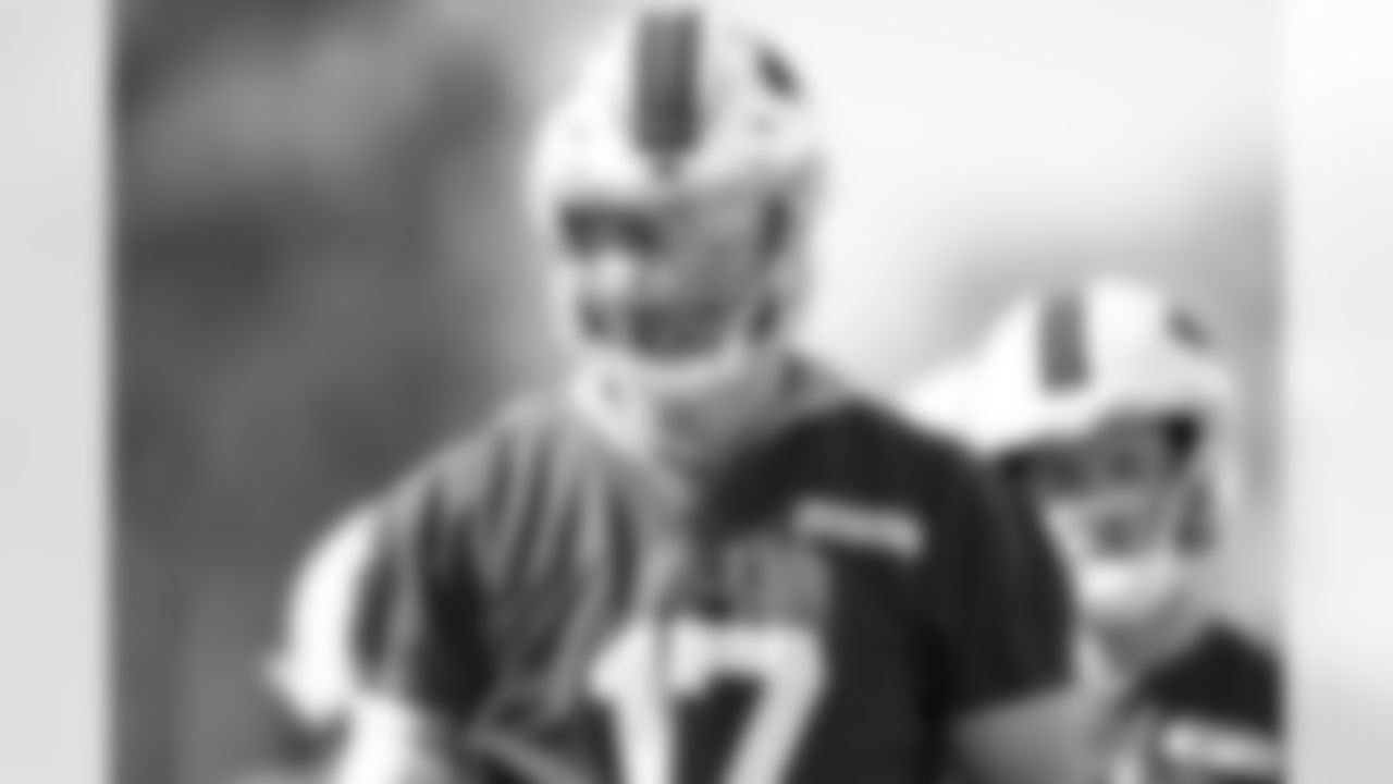 Josh Allen (17). Buffalo Bills Week 6 Practice, October 10, 2025 at Buffalo Bills Training Center.