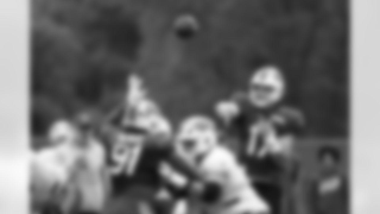 Josh Allen (17). Buffalo Bills Training Camp, August 20, 2025 at Buffalo Bills Training Facility.