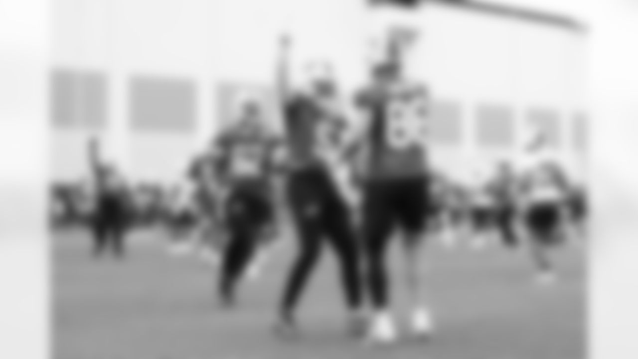 Dalton Kincaid (86) Joshua Palmer (5), Sedrick Van Pran-Granger (62). Buffalo Bills Mandatory Minicamp, June 12, 2025 at the Buffalo Bills Training Center.