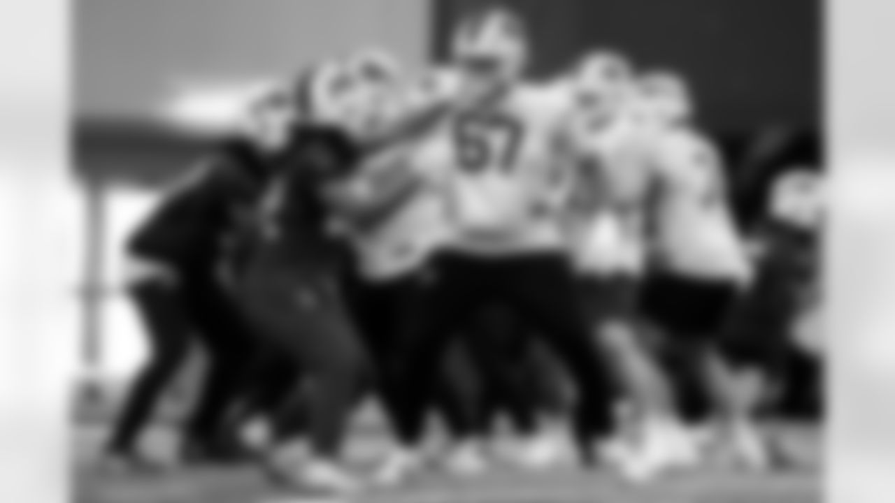 Travis Clayton (67). Buffalo Bills Divisional Round, January 15, 2026 at Buffalo Bills Training Center.