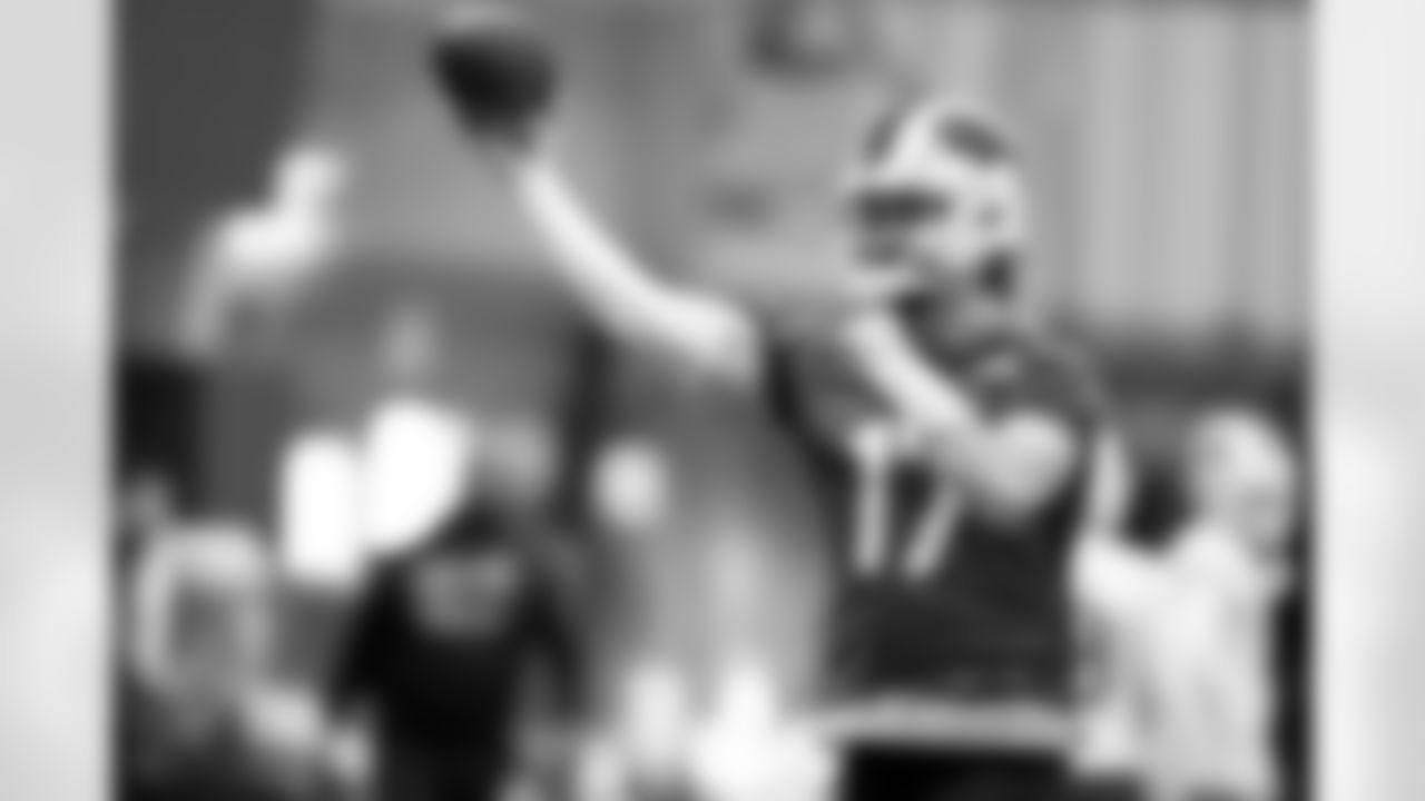 Josh Allen (17). Buffalo Bills Week 16 Practice, December 18, 2025 at Buffalo Bills Training Center.