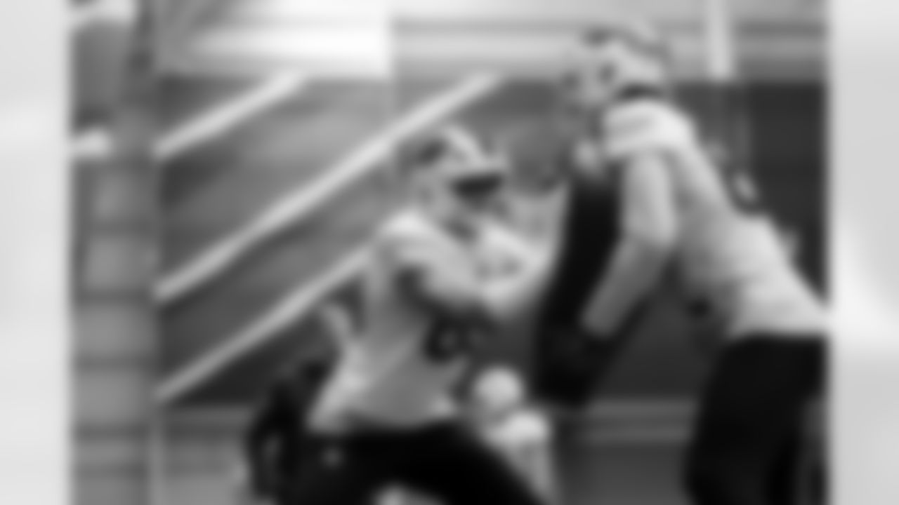 Jackson Hawes, Keleki Latu. Buffalo Bills Week 15 Practice, December 11, 2025 at Buffalo Bills Training Center.