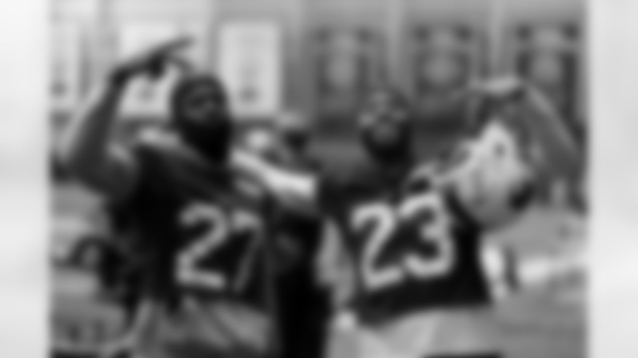 Tre'Davious White (27), Dane Jackson (23). Buffalo Bills Week 11 Practice, November 12, 2025 at Buffalo Bills Training Center.