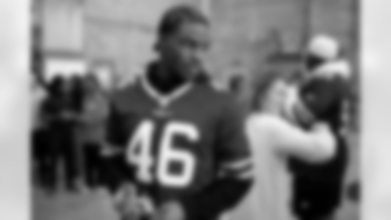 Ja'Marcus Ingram (46). Buffalo Bills Social Justice Committee Trade School Visit, October 07, 2025 at McKinley High School.