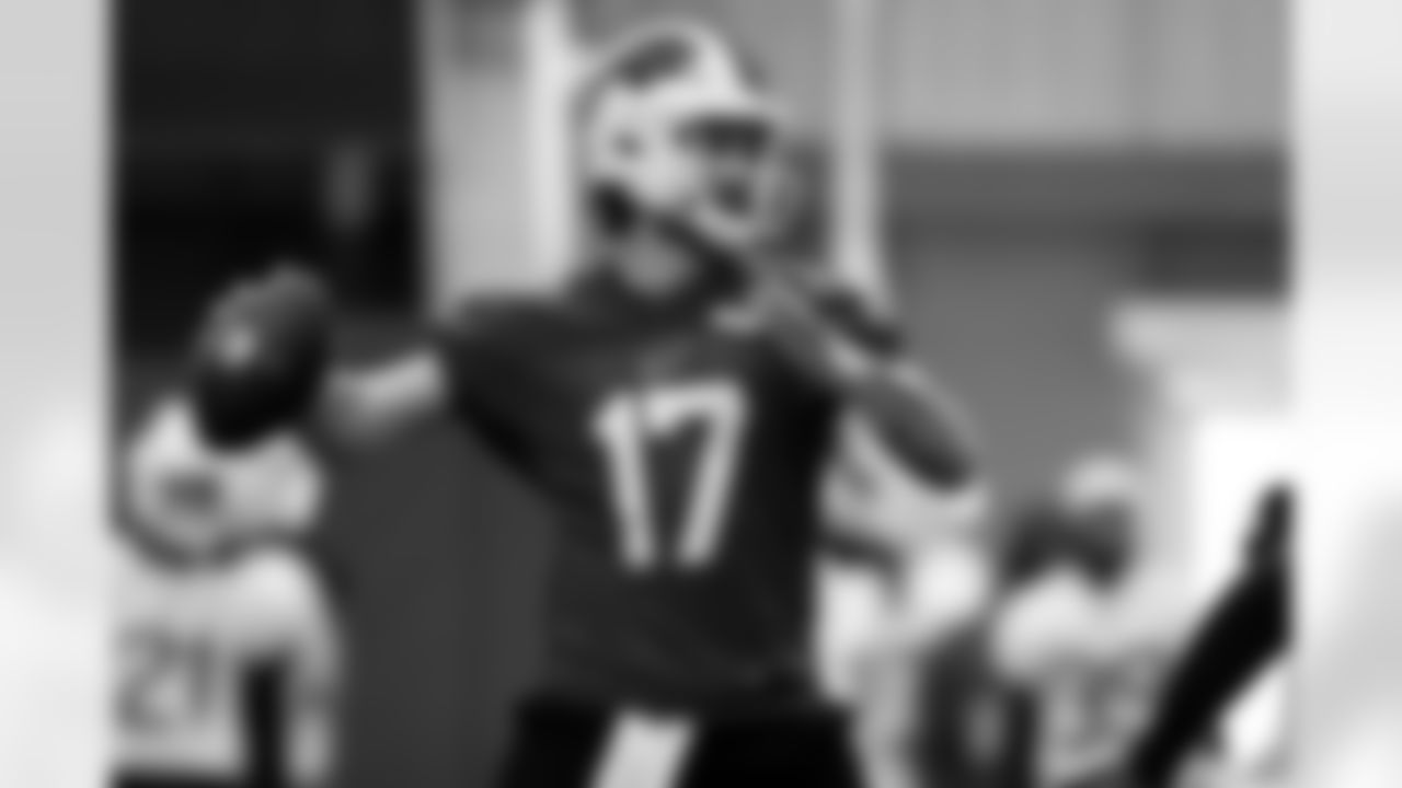 Josh Allen (17). Buffalo Bills Week 14 Practice, December 04, 2025 at Buffalo Bills Training Center.