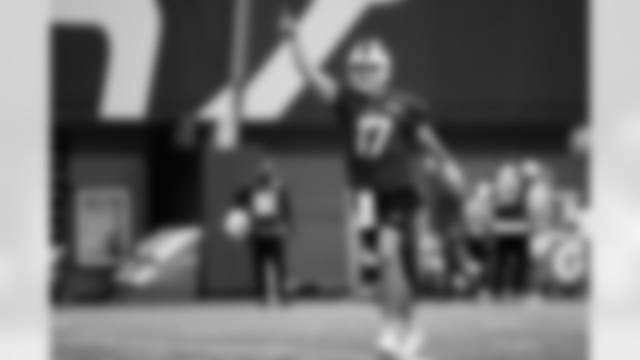 Josh Allen (17). Buffalo Bills Week 13 Practice, November 28, 2025 at Buffalo Bills Training Center.