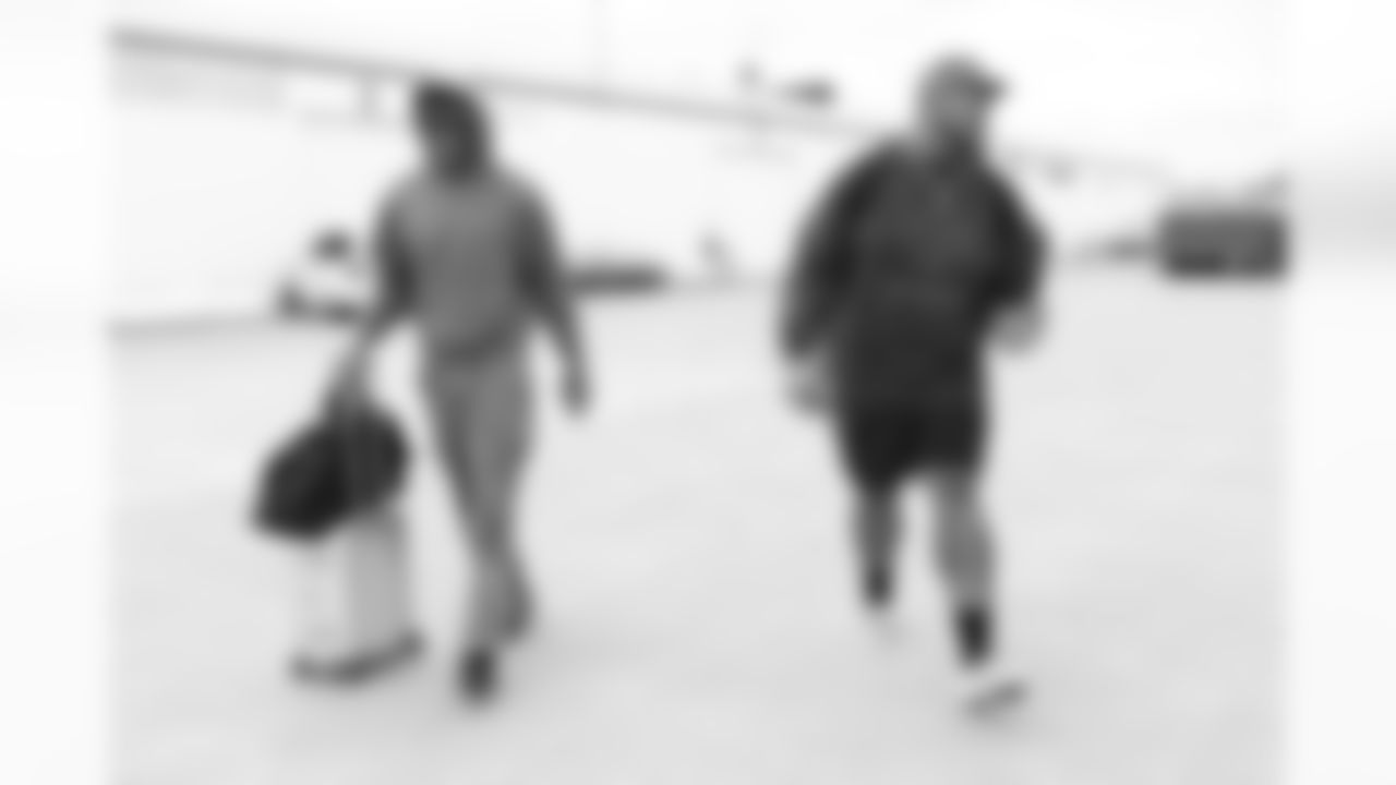 Ja'Marcus Ingram (46), Dion Dawkins (73). Buffalo Bills Travel to Miami, November 08, 2025 at Buffalo Niagara International Airport.