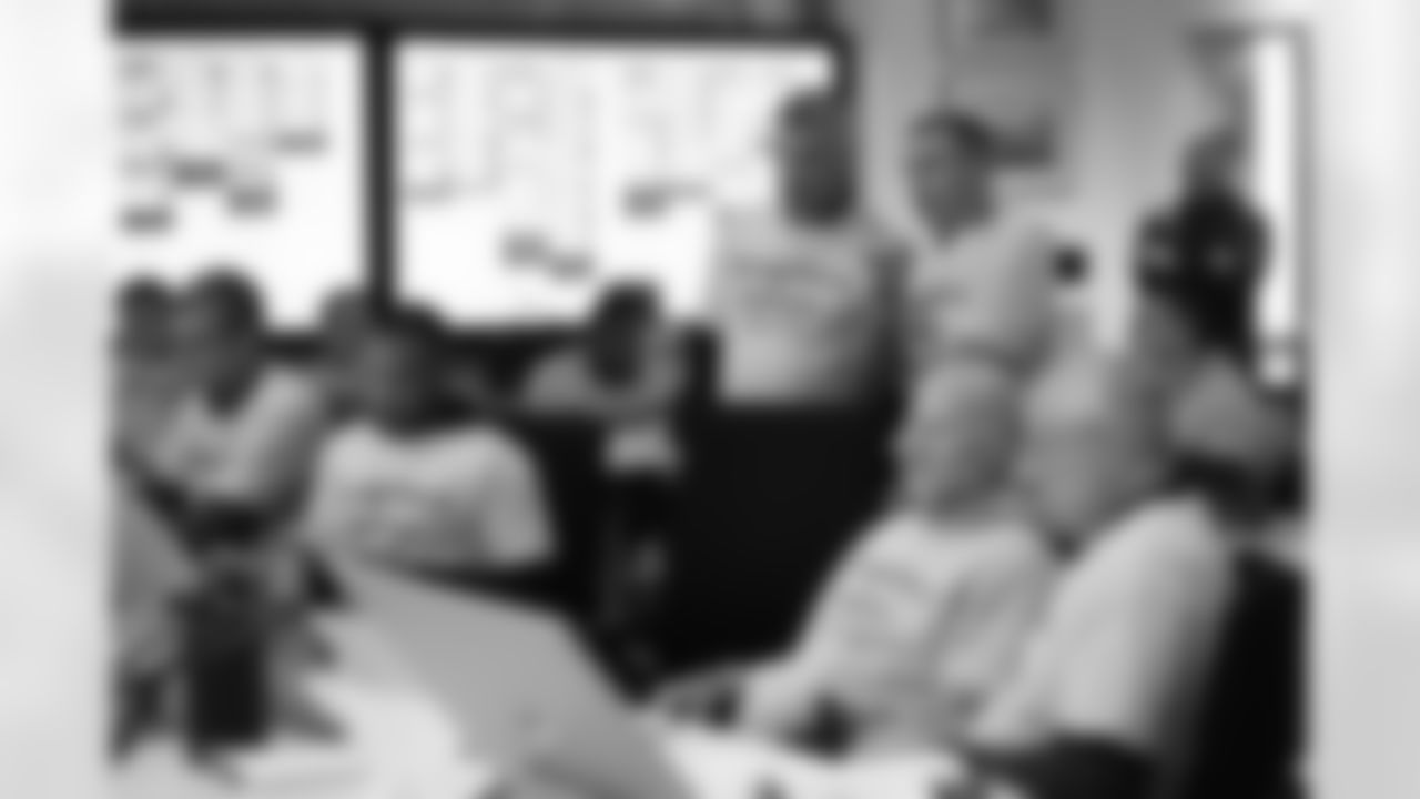 Brian Gaine, Terrance Gray, Matt Bazirgan, Brandon Beane, Sean McDermott, Terry Pegula. Scenes from the Buffalo Bills draft room during Rounds 4-7 of the 2025 NFL Draft at the Buffalo Bills Training Center on April 26, 2025.