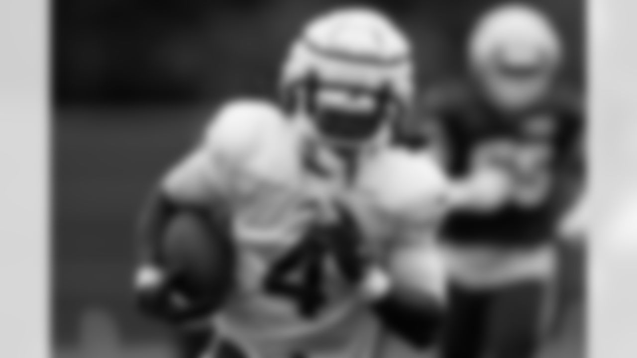 James Cook (4). Buffalo Bills Training Camp, August 20, 2025 at Buffalo Bills Training Facility.