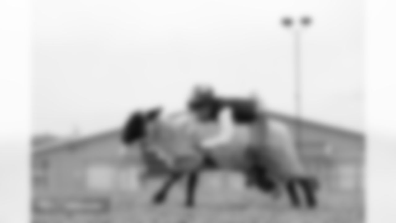 Photos from the filming of the Denver Broncos' mutton-busting-themed 2025 schedule release video.
Photo by Gabriel Christus / Denver Broncos