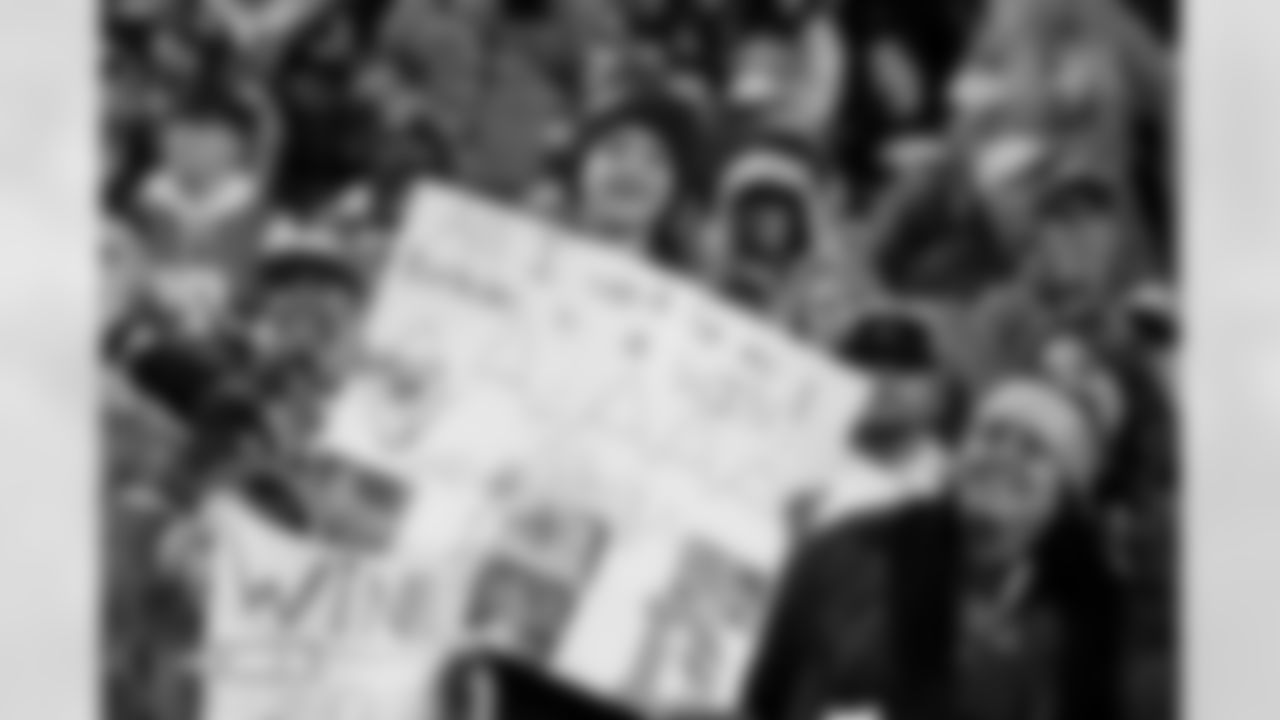 A young Denver Broncos fan holds a sign during the Broncos' Week 10 game against the Las Vegas Raiders at Empower Field at Mile High in Denver, Colorado on November 6, 2025. Photo by Gavin Liddell / Denver Broncos