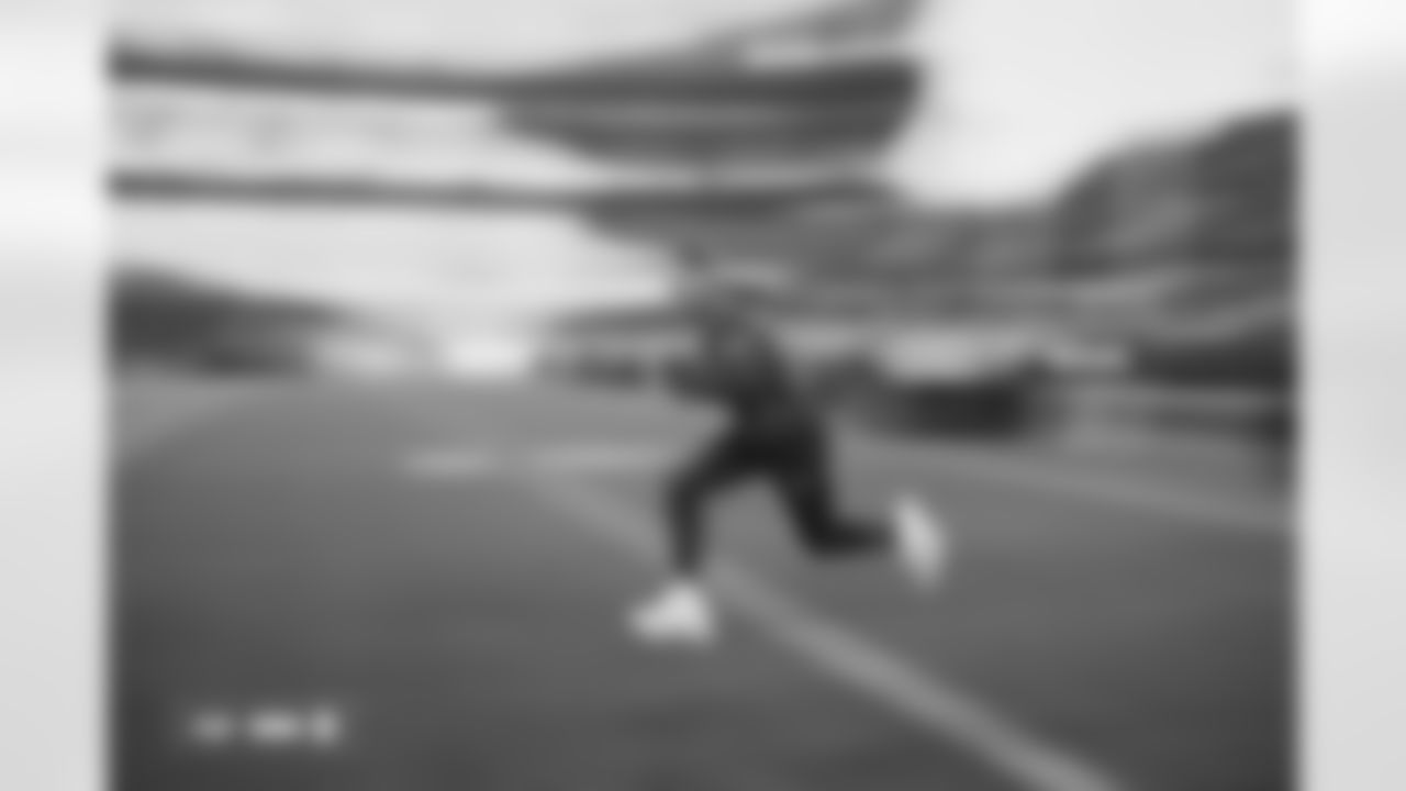 Bo Nix photographed on film during the Broncos' Week 10 game against the Las Vegas Raiders at Empower Field at Mile High in Denver, Colorado on November 7, 2025. Photo by Ben Swanson / Denver Broncos