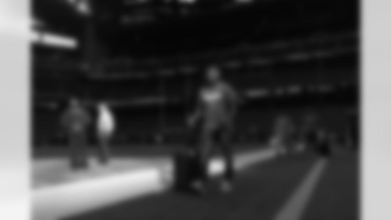 Ja'Quan McMillian during team arrivals before the Broncos' Week 13 game against the Houston Texans at NRG Stadium in Houston, Texas on December 3, 2023. Photo by Gabriel Christus / Denver Broncos