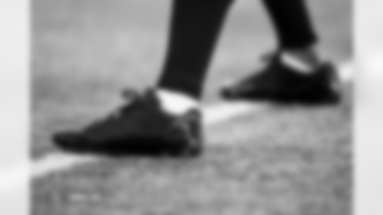 Pat Surtain II's cleats during practice at Broncos Park Powered by CommonSpirit in Englewood, Colorado on December 5, 2025. Photo by Ben Swanson / Denver Broncos