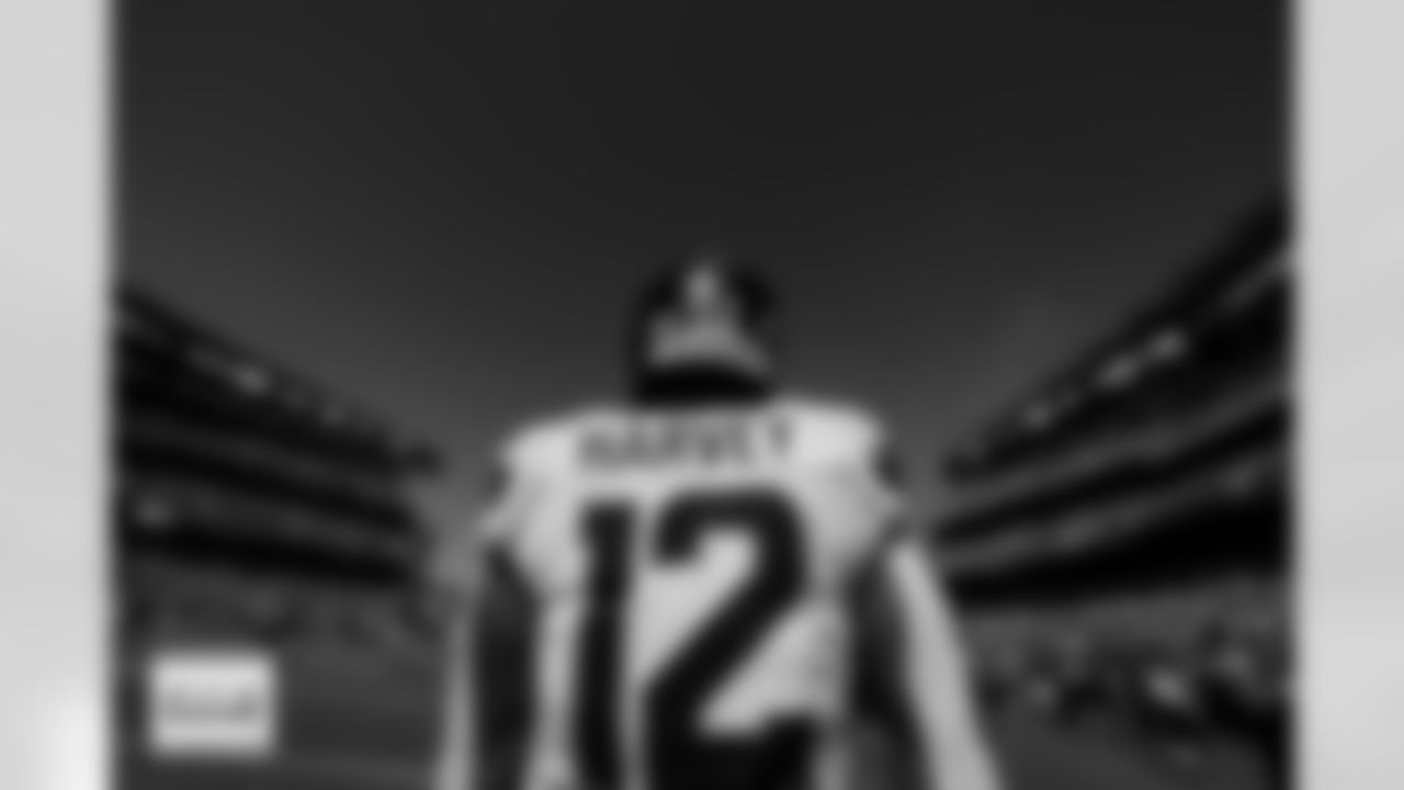 Denver Broncos running back RJ Harvey (12) walks onto the field before the Broncos' Week 5 game against the Philadelphia Eagles at Lincoln Financial Field in Philadelphia, Pennsylvania on October 5, 2025. Photo by Gabriel Christus / Denver Broncos