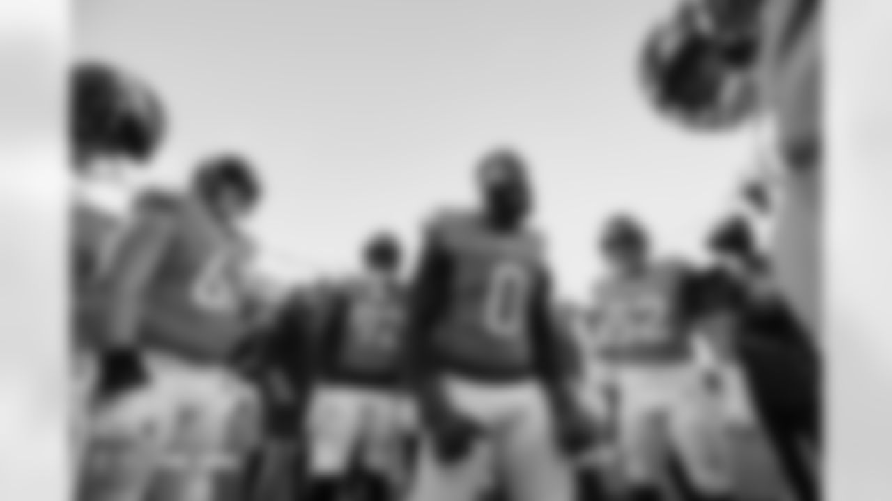 Jonathon Cooper (0) before the Broncos' Week 15 game against the Green Bay Packers at Empower Field at Mile High in Denver, Colorado on December 14, 2025. Photo by Gavin Liddell / Denver Broncos