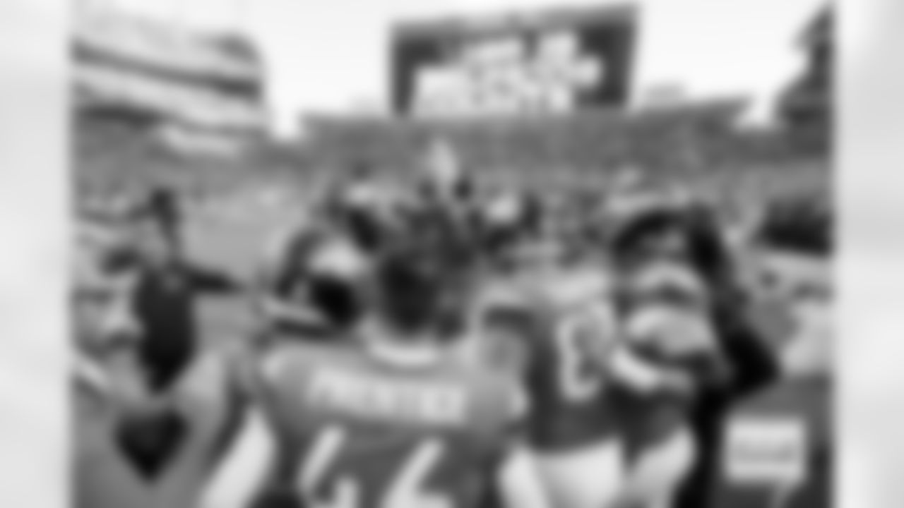 Garett Bolles after the Broncos' Week 7 game against the New York Giants at Empower Field at Mile High in Denver, Colorado on October 19, 2025. Photo by Gavin Liddell / Denver Broncos